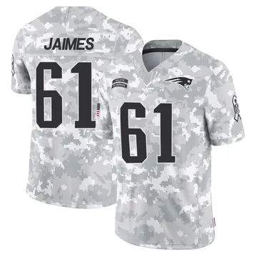 Youth New England Patriots Brenden Jaimes Arctic Camo Limited 2024 Salute to Service Jersey By Nike