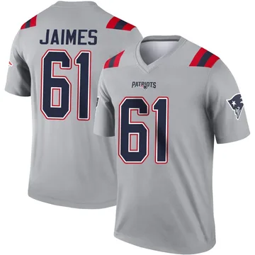 Youth New England Patriots Brenden Jaimes Gray Legend Inverted Jersey By Nike