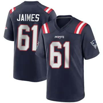 Youth New England Patriots Brenden Jaimes Navy Blue Game Team Color Jersey By Nike