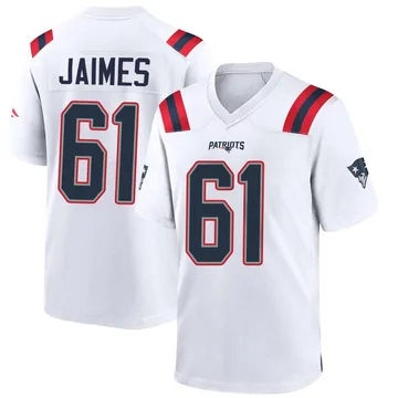 Youth New England Patriots Brenden Jaimes White Game Jersey By Nike