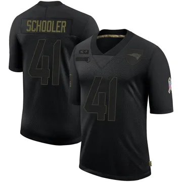 Youth New England Patriots Brenden Schooler Black Limited 2020 Salute To Service Jersey By Nike