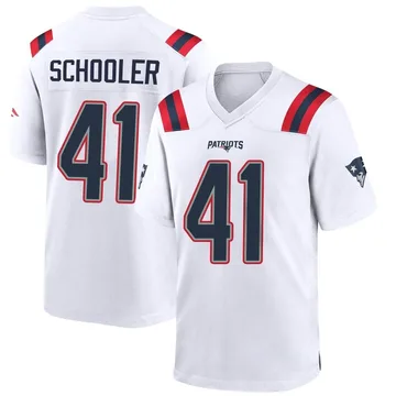 Youth New England Patriots Brenden Schooler White Game Jersey By Nike