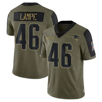 Youth New England Patriots Brock Lampe Olive Limited 2021 Salute To Service Jersey By Nike