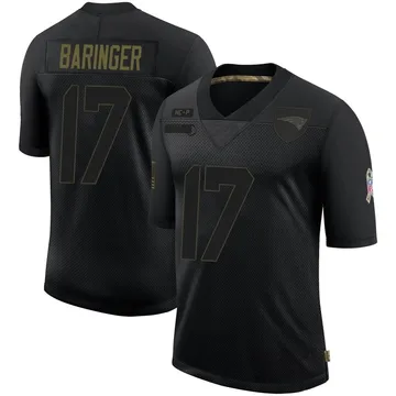 Youth New England Patriots Bryce Baringer Black Limited 2020 Salute To Service Jersey By Nike