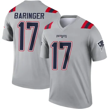 Youth New England Patriots Bryce Baringer Gray Legend Inverted Jersey By Nike