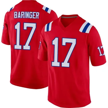 Youth New England Patriots Bryce Baringer Red Game Alternate Jersey By Nike
