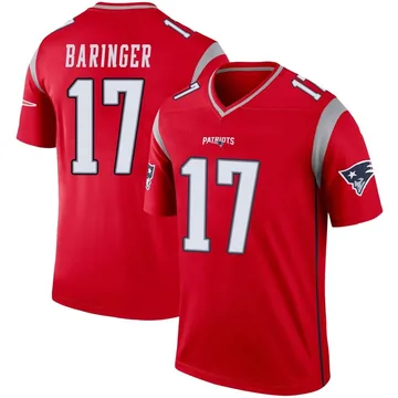 Youth New England Patriots Bryce Baringer Red Legend Inverted Jersey By Nike