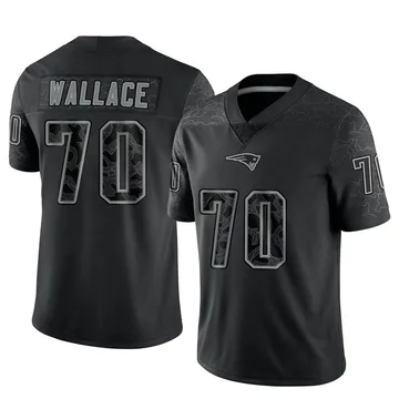 Youth New England Patriots Caedan Wallace Black Limited Reflective Jersey By Nike