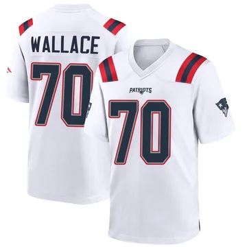 Youth New England Patriots Caedan Wallace White Game Jersey By Nike