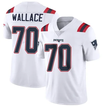 Youth New England Patriots Caedan Wallace White Limited Vapor Untouchable Jersey By Nike