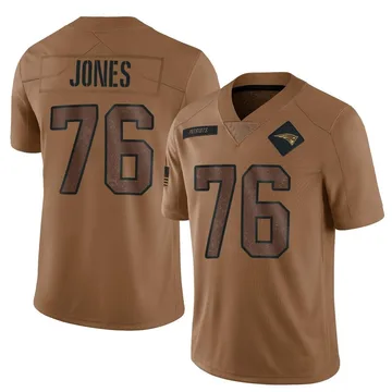 Youth New England Patriots Caleb Jones Brown Limited 2023 Salute To Service Jersey By Nike
