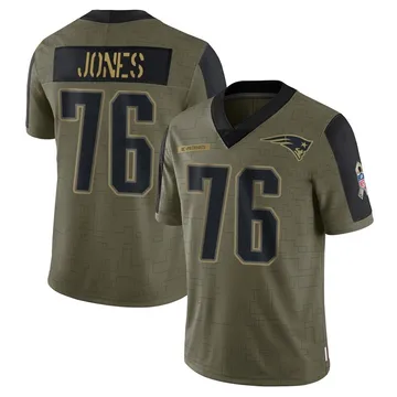 Youth New England Patriots Caleb Jones Olive Limited 2021 Salute To Service Jersey By Nike