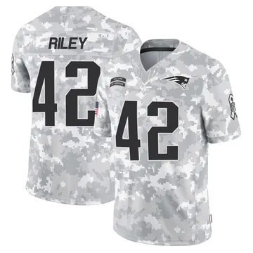 Youth New England Patriots Cam Riley Arctic Camo Limited 2024 Salute to Service Jersey By Nike
