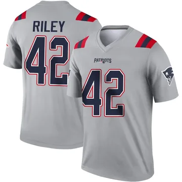 Youth New England Patriots Cam Riley Gray Legend Inverted Jersey By Nike