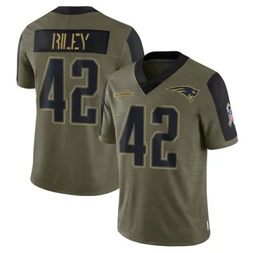 Youth New England Patriots Cam Riley Olive Limited 2021 Salute To Service Jersey By Nike