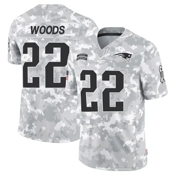 Youth New England Patriots Charles Woods Arctic Camo Limited 2024 Salute to Service Jersey By Nike