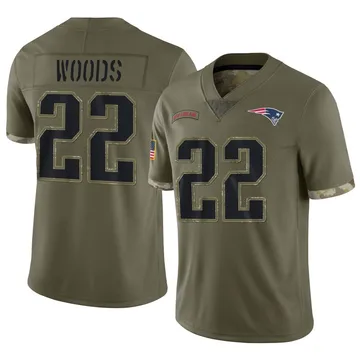Youth New England Patriots Charles Woods Olive Limited 2022 Salute To Service Jersey By Nike