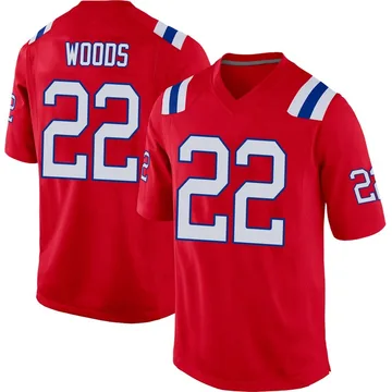 Youth New England Patriots Charles Woods Red Game Alternate Jersey By Nike
