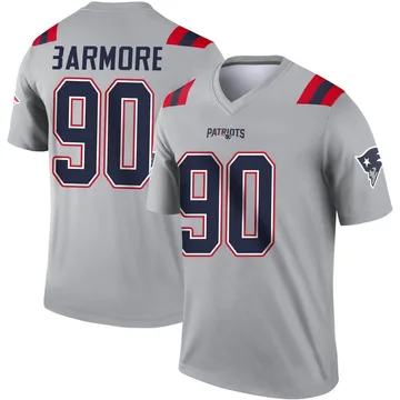 Youth New England Patriots Christian Barmore Gray Legend Inverted Jersey By Nike