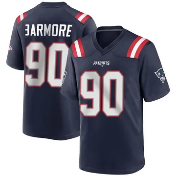 Youth New England Patriots Christian Barmore Navy Blue Game Team Color Jersey By Nike