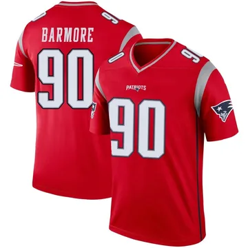 Youth New England Patriots Christian Barmore Red Legend Inverted Jersey By Nike