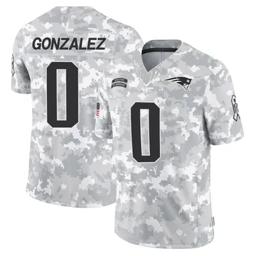 Youth New England Patriots Christian Gonzalez Arctic Camo Limited 2024 Salute to Service Jersey By Nike