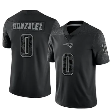 Youth New England Patriots Christian Gonzalez Black Limited Reflective Jersey By Nike