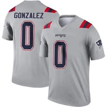 Youth New England Patriots Christian Gonzalez Gray Legend Inverted Jersey By Nike