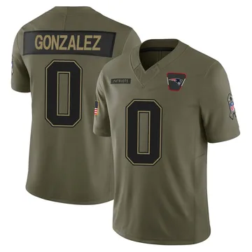 Youth New England Patriots Christian Gonzalez Olive Limited 2025 Salute to Service Jersey By Nike