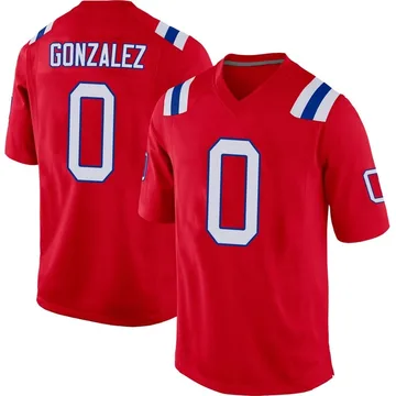 Youth New England Patriots Christian Gonzalez Red Game Alternate Jersey By Nike