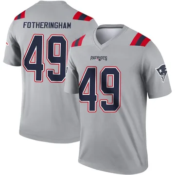Youth New England Patriots Cole Fotheringham Gray Legend Inverted Jersey By Nike