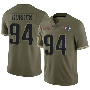 Youth New England Patriots Cory Durden Olive Limited 2022 Salute To Service Jersey By Nike