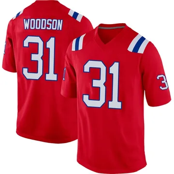 Youth New England Patriots Craig Woodson Red Game Alternate Jersey By Nike