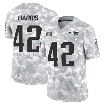Youth New England Patriots Darius Harris Arctic Camo Limited 2024 Salute to Service Jersey By Nike