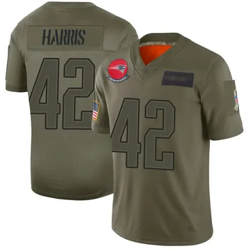 Youth New England Patriots Darius Harris Camo Limited 2019 Salute to Service Jersey By Nike