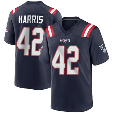Youth New England Patriots Darius Harris Navy Blue Game Team Color Jersey By Nike