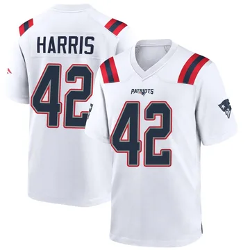 Youth New England Patriots Darius Harris White Game Jersey By Nike