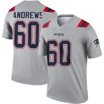 Youth New England Patriots David Andrews Gray Legend Inverted Jersey By Nike