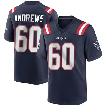 Youth New England Patriots David Andrews Navy Blue Game Team Color Jersey By Nike