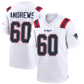 Youth New England Patriots David Andrews White Game Jersey By Nike