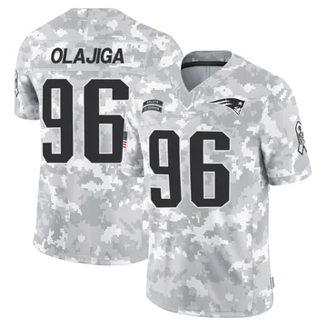Youth New England Patriots David Olajiga Arctic Camo Limited 2024 Salute to Service Jersey By Nike