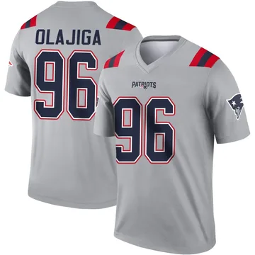 Youth New England Patriots David Olajiga Gray Legend Inverted Jersey By Nike