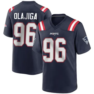 Youth New England Patriots David Olajiga Navy Blue Game Team Color Jersey By Nike