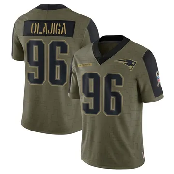 Youth New England Patriots David Olajiga Olive Limited 2021 Salute To Service Jersey By Nike