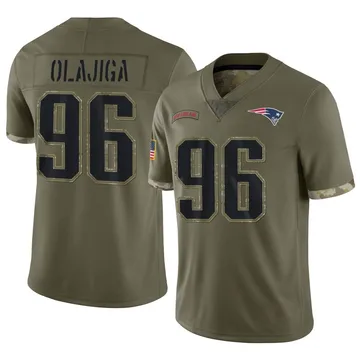 Youth New England Patriots David Olajiga Olive Limited 2022 Salute To Service Jersey By Nike