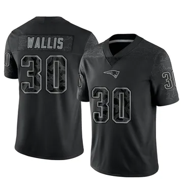 Youth New England Patriots David Wallis Black Limited Reflective Jersey By Nike