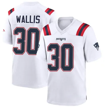 Youth New England Patriots David Wallis White Game Jersey By Nike