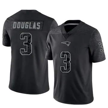 Youth New England Patriots DeMario Douglas Black Limited Reflective Jersey By Nike