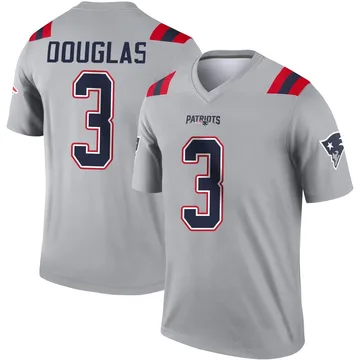 Youth New England Patriots DeMario Douglas Gray Legend Inverted Jersey By Nike