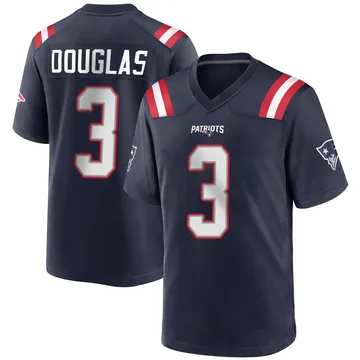 Youth New England Patriots DeMario Douglas Navy Blue Game Team Color Jersey By Nike